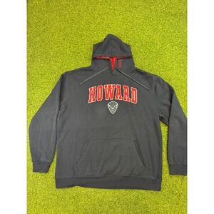 Vintage Y2K Howard University Hoodie Navy Blue Red Pullover Sweatshirt Mens XL